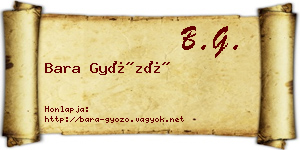 Bara Győző névjegykártya